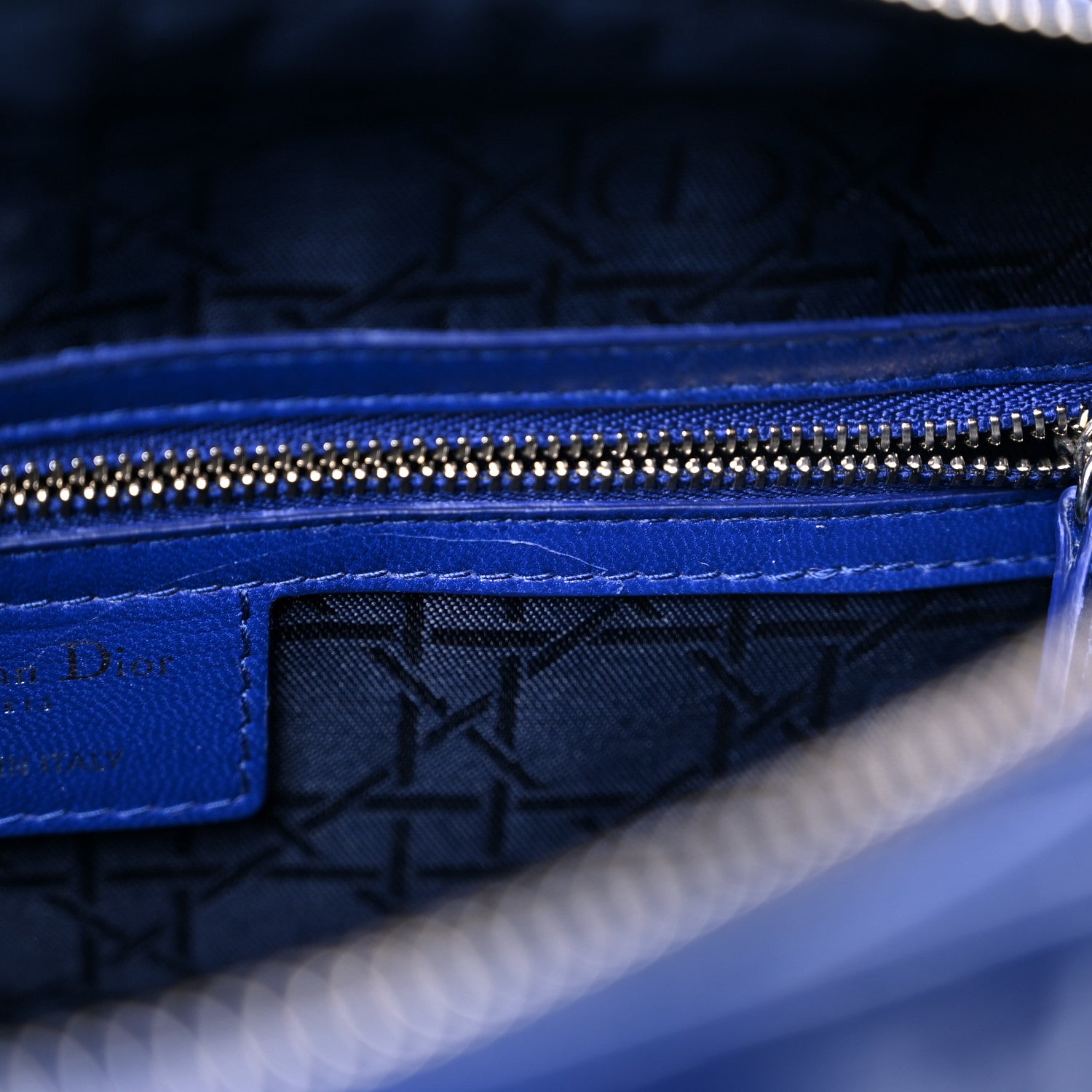 Christian Dior Lambskin Cannage Large Lady Dior Blue 12 of 15