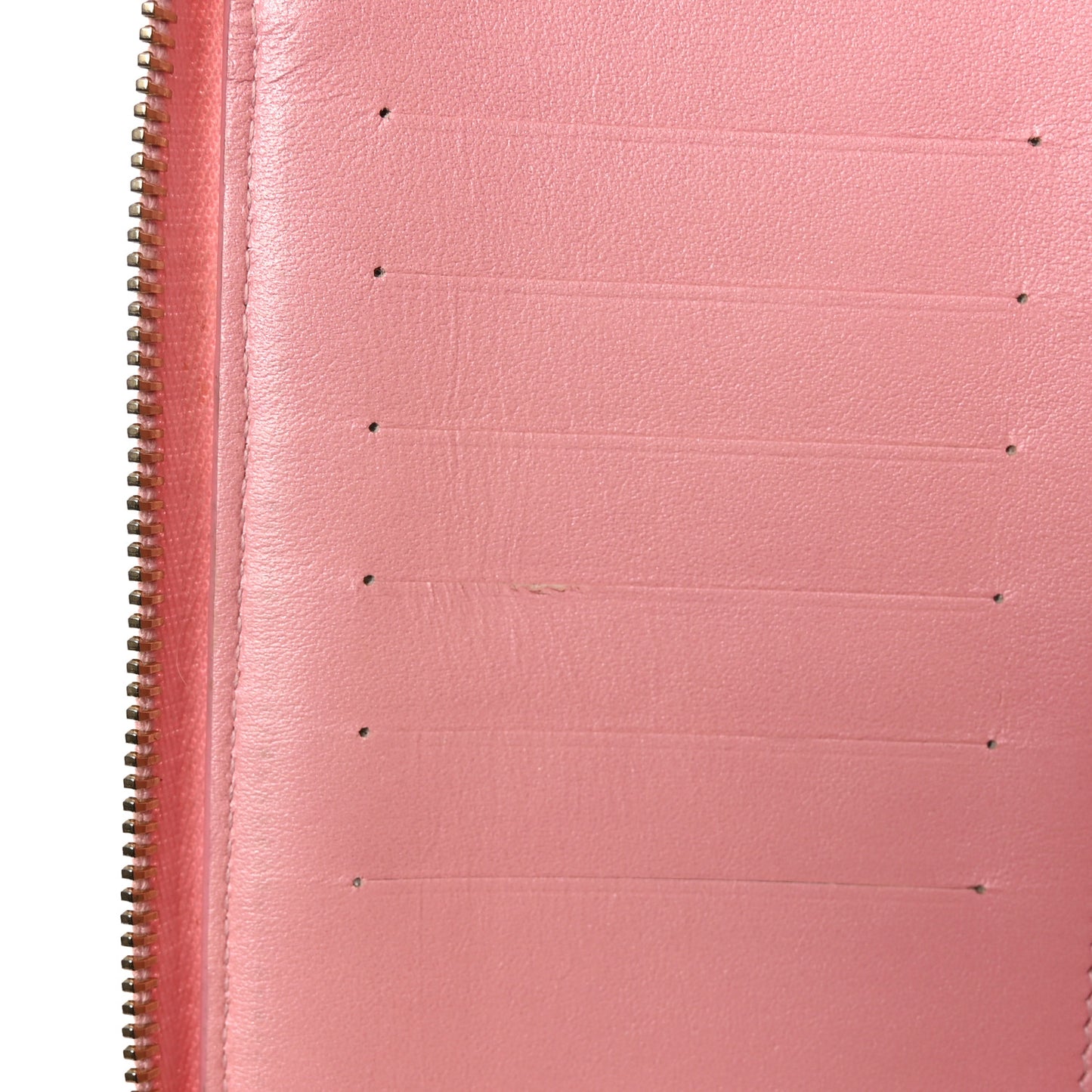 Iridescent Caviar Quilted Large Zip Around Organizer Wallet Pink