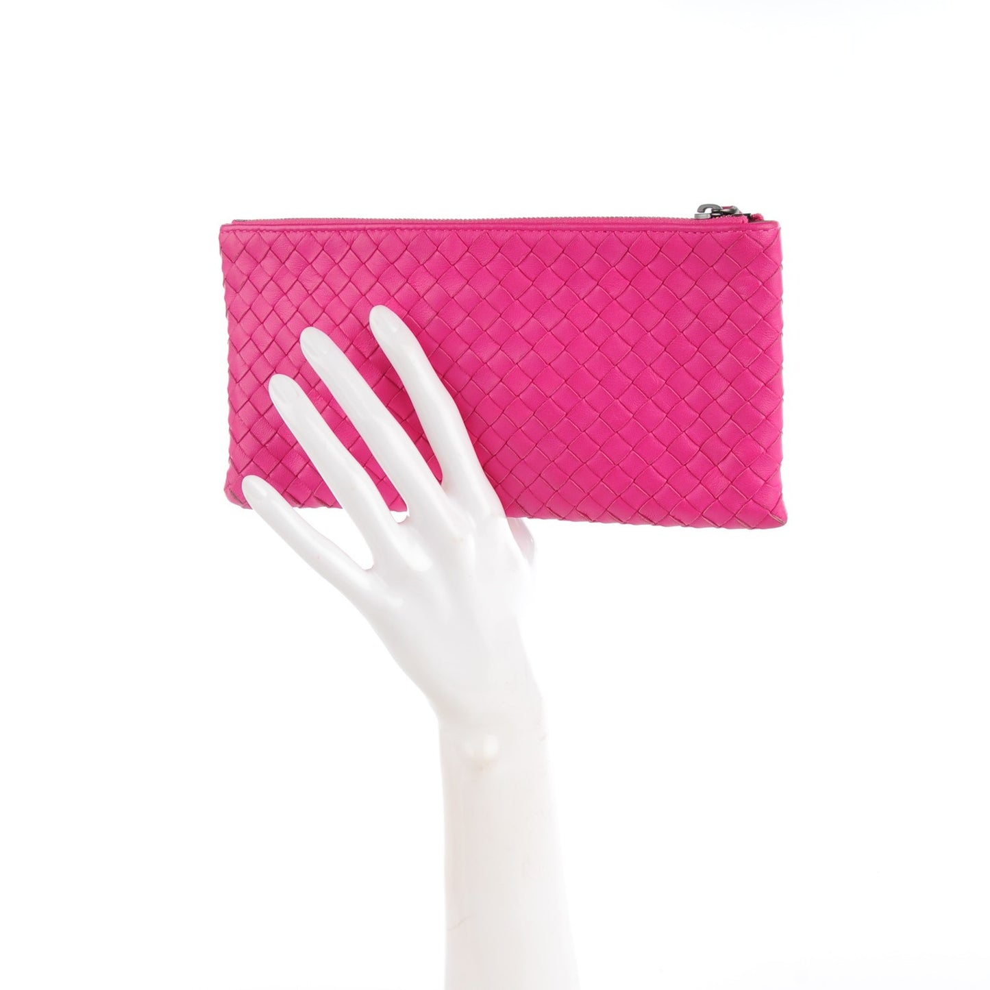 Nappa Intrecciato Cosmetic Pouch Rosa Shock