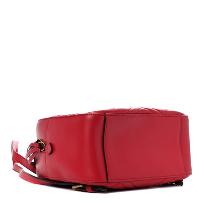 Gucci Calfskin Matelasse GG Marmont Dome Backpack Hibiscus Red 4 of 15
