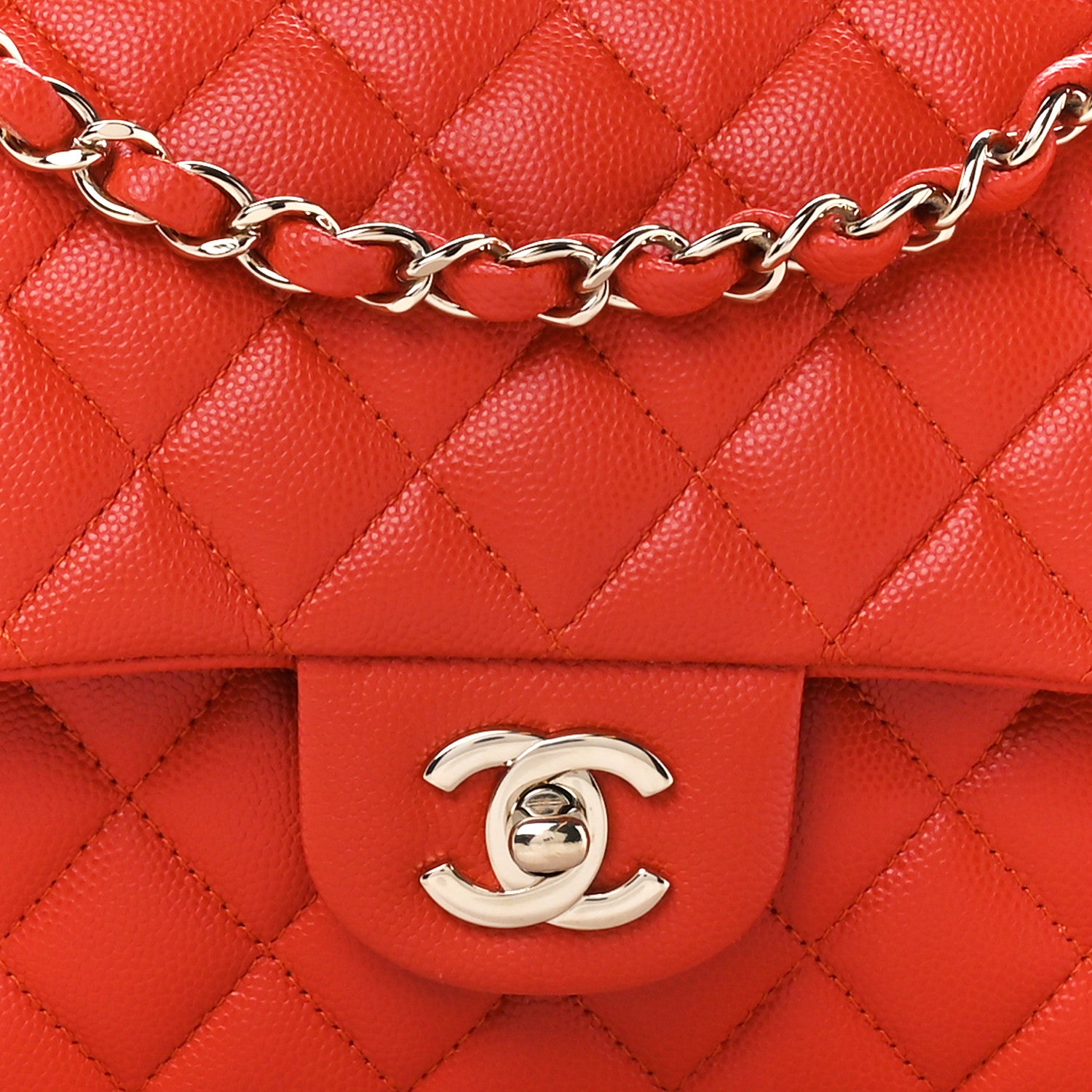Chanel Caviar Quilted Medium Double Flap Red 9 of 11
