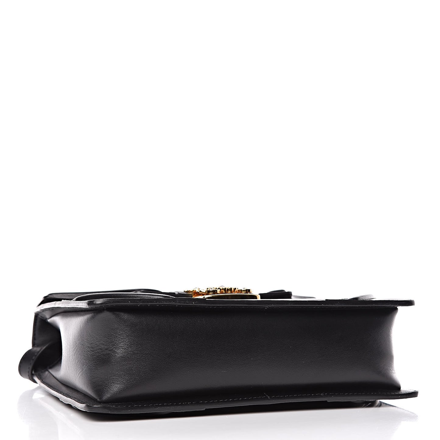 Calfskin Flower Top Handle Black