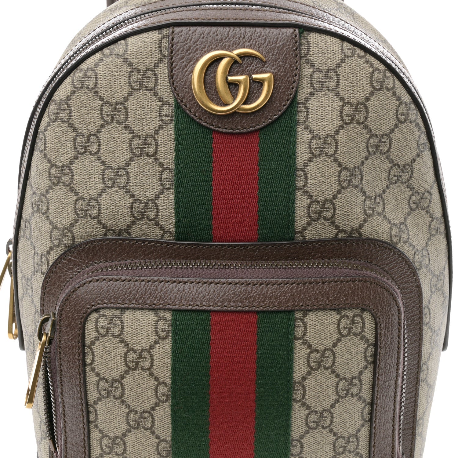 Gucci GG Supreme Monogram Calfskin Web Small Ophidia Day Backpack Beige Ebony New Acero 8 of 12