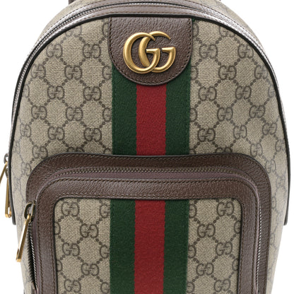 Gucci GG Supreme Monogram Calfskin Web Small Ophidia Day Backpack Beige Ebony New Acero 8 of 12