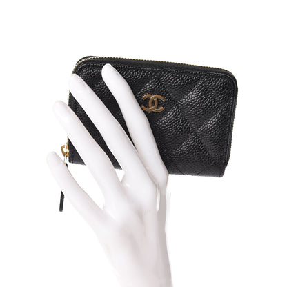 Chanel Caviar Quilted Zip Coin Purse Black 2 of 8