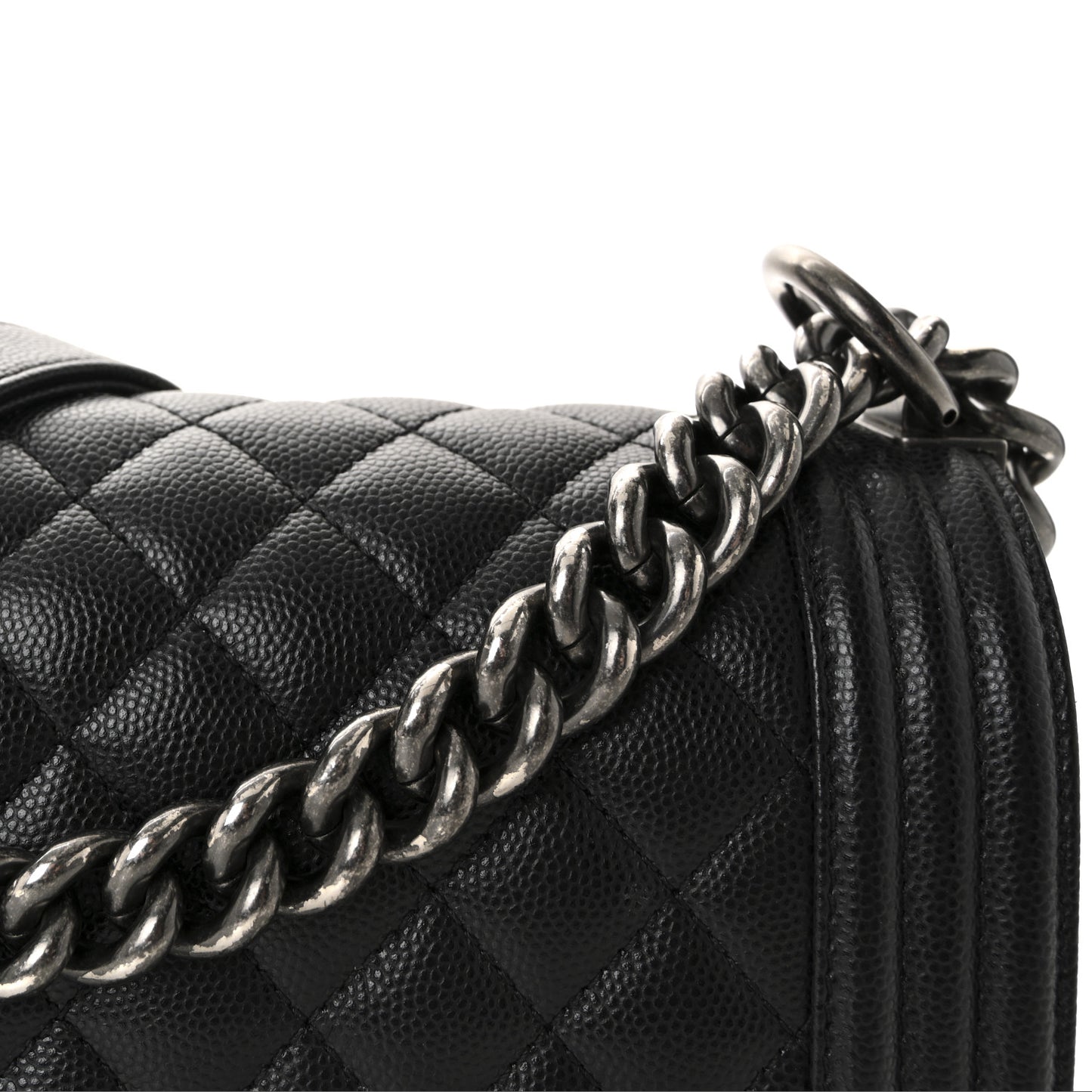 Caviar Quilted Medium Boy Flap Black