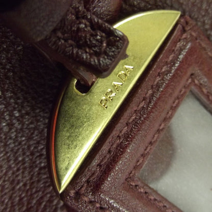 Prada Leather Shoulder Bag Wine 12 of 12