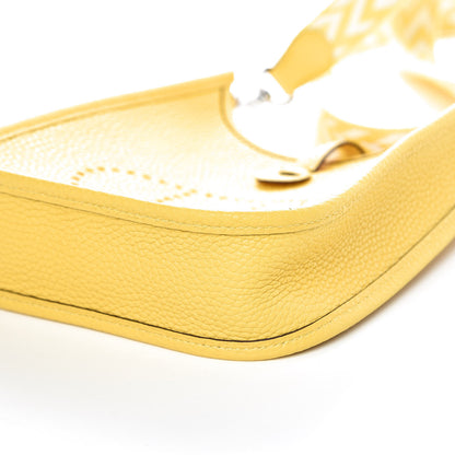Hermes Taurillon Clemence Amazone Evelyne TPM Jaune Citron Blanc 9 of 10