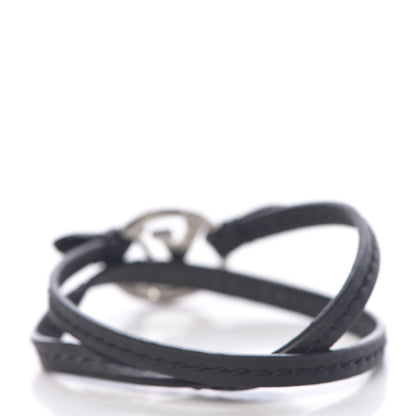 Louis Vuitton Calfskin LV Circle Double Wrap Bracelet Black 3 of 6