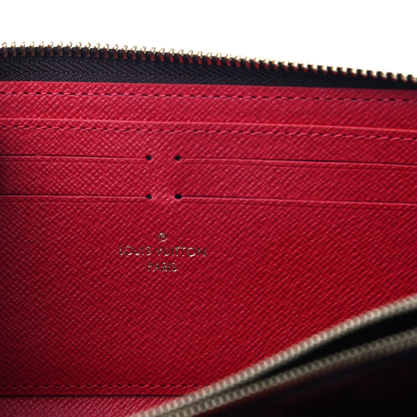 Damier Ebene Clemence Wallet Cherry
