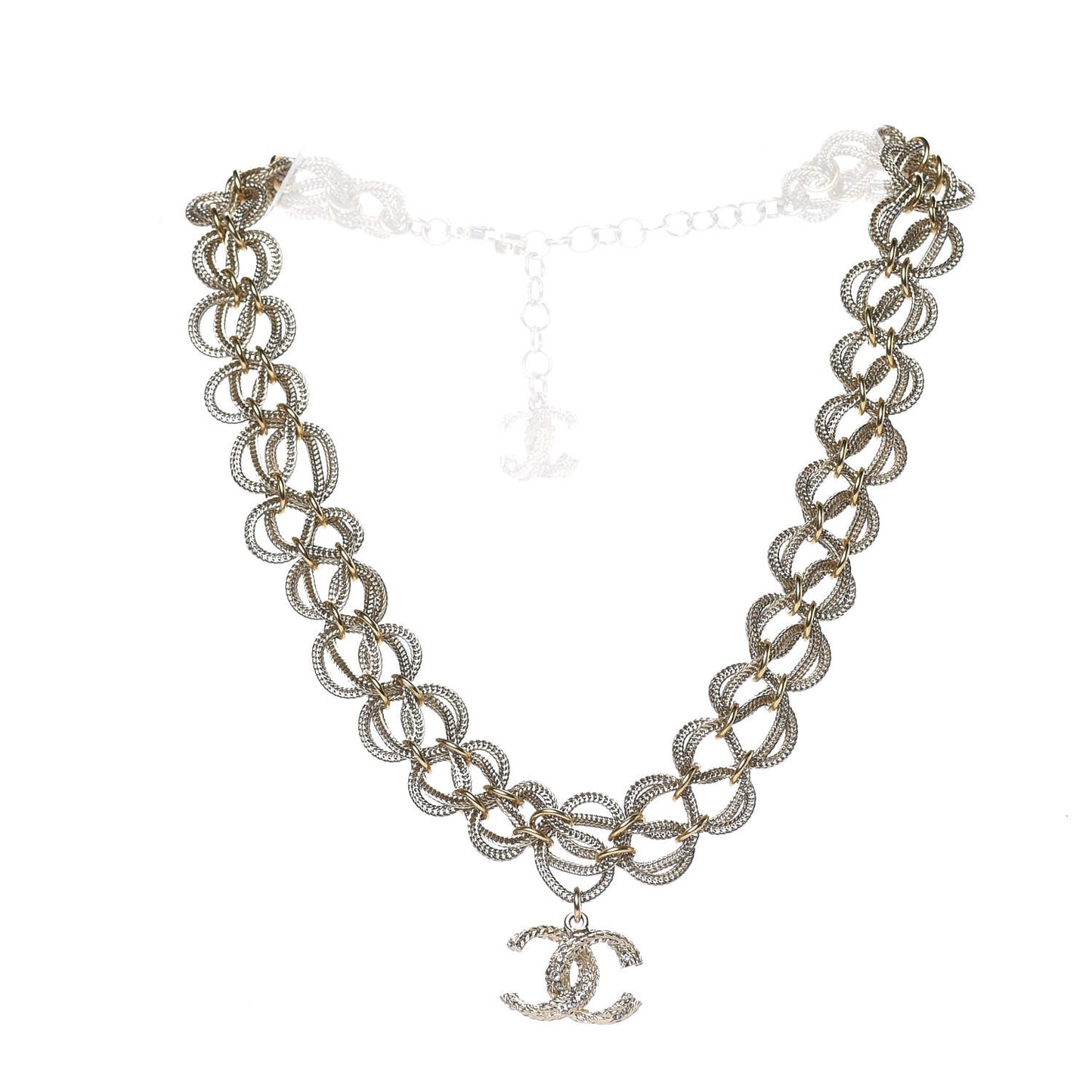 Chain Link CC Choker Necklace Gold