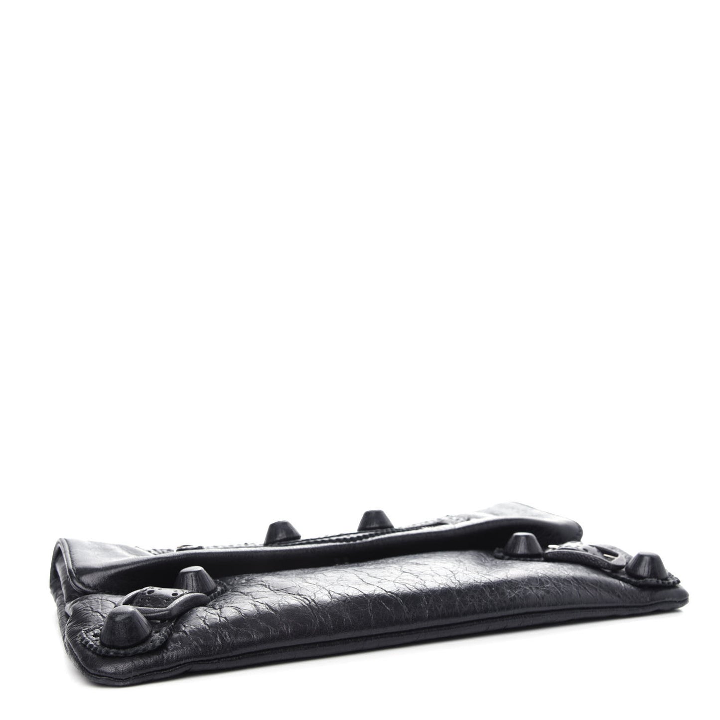 Agneau Giant Brogues Hardware Envelope Clutch Black
