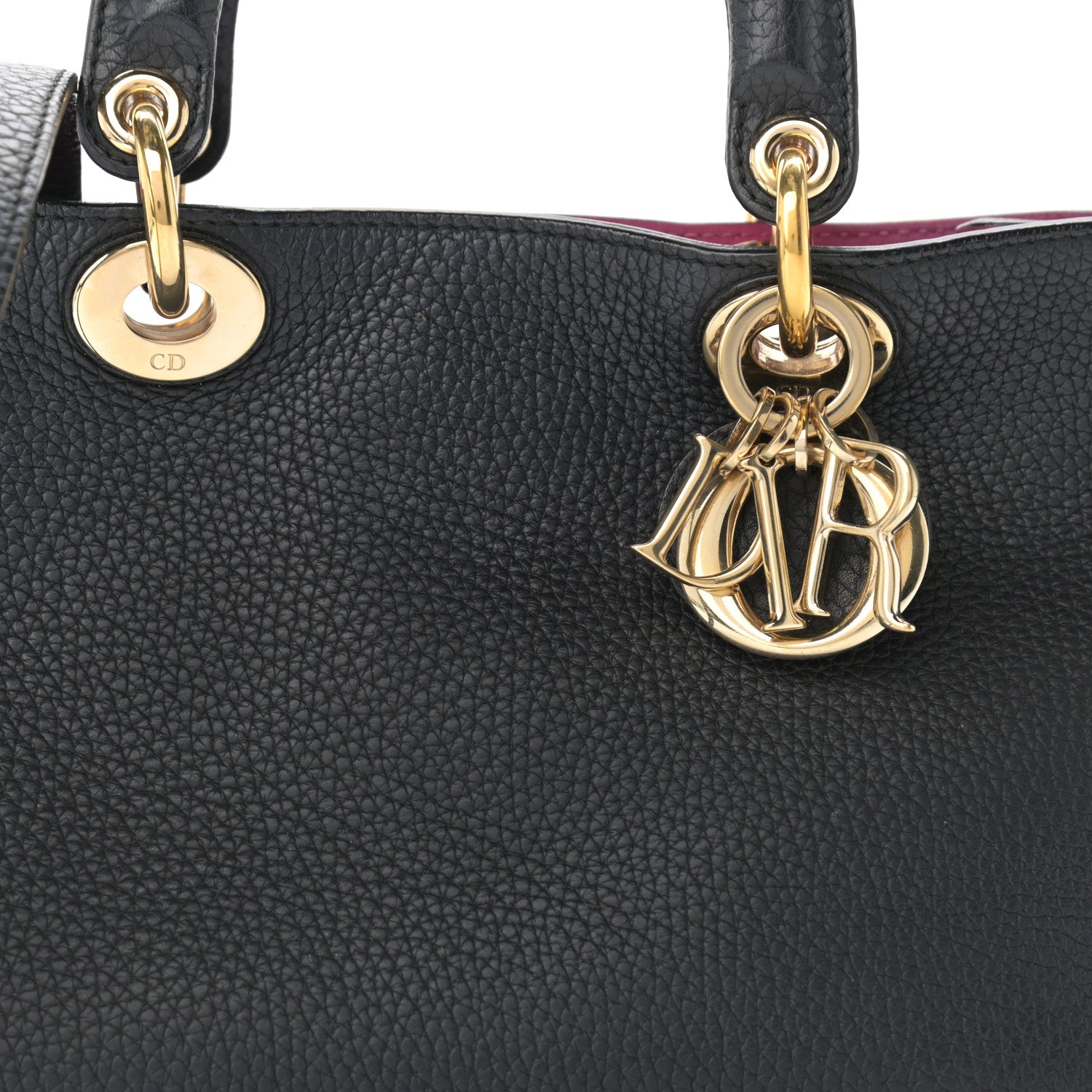 Christian Dior Bullcalf Small Diorissimo Tote Black Rose Indien 9 of 11