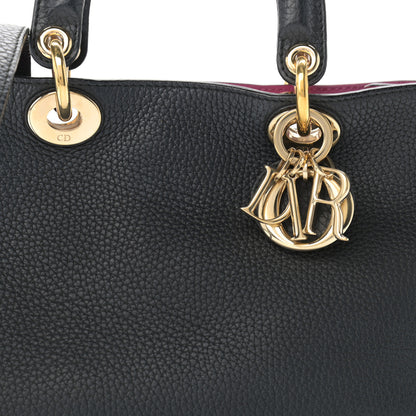 Christian Dior Bullcalf Small Diorissimo Tote Black Rose Indien 9 of 11