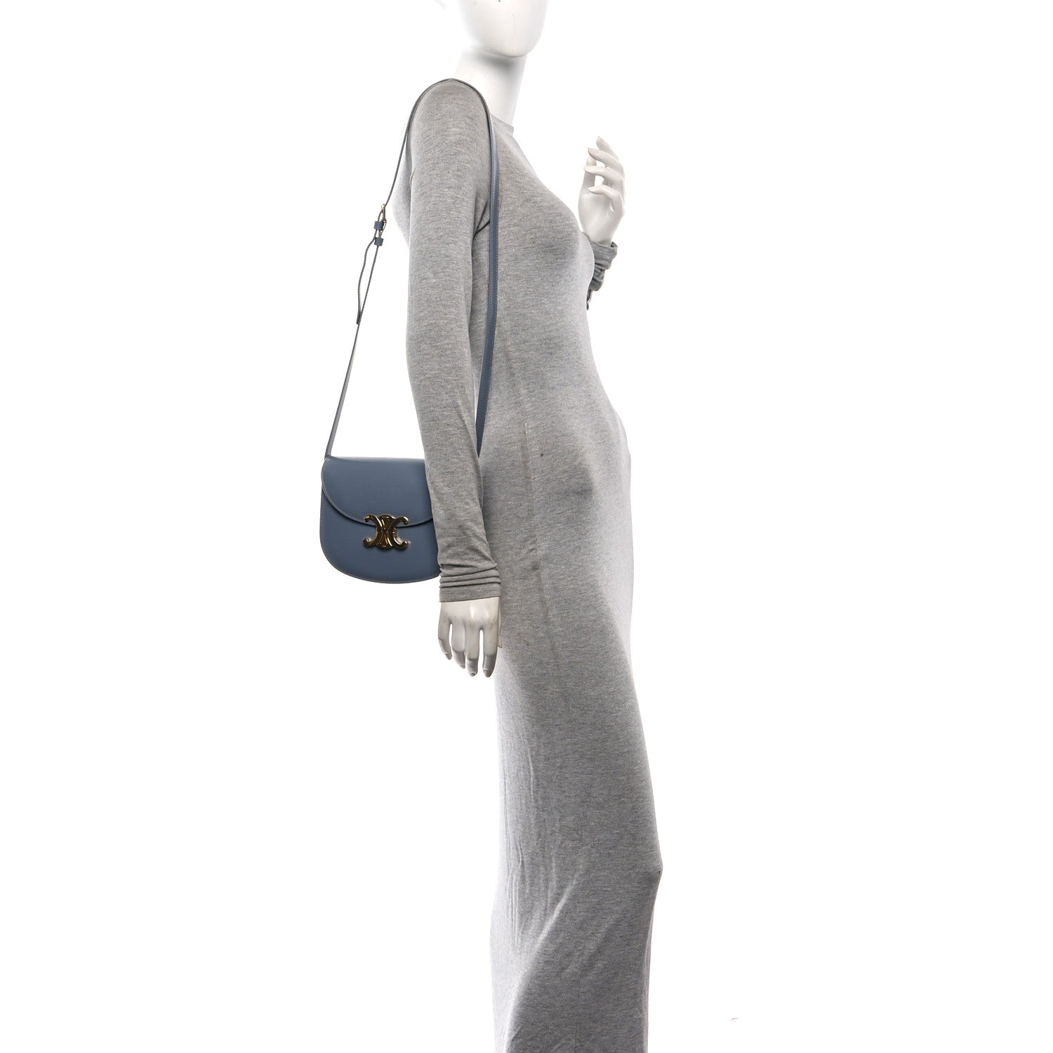 Celine Shiny Calfskin Teen Besace Blue Grey 2 of 9