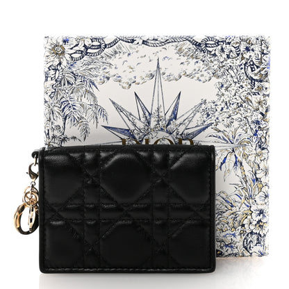 Christian Dior Lambskin Cannage Small Lady Dior Flap Card Holder Black 8 of 8