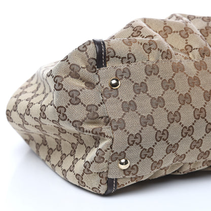 Gucci Monogram Large D Gold Hobo Dark Brown 8 of 9