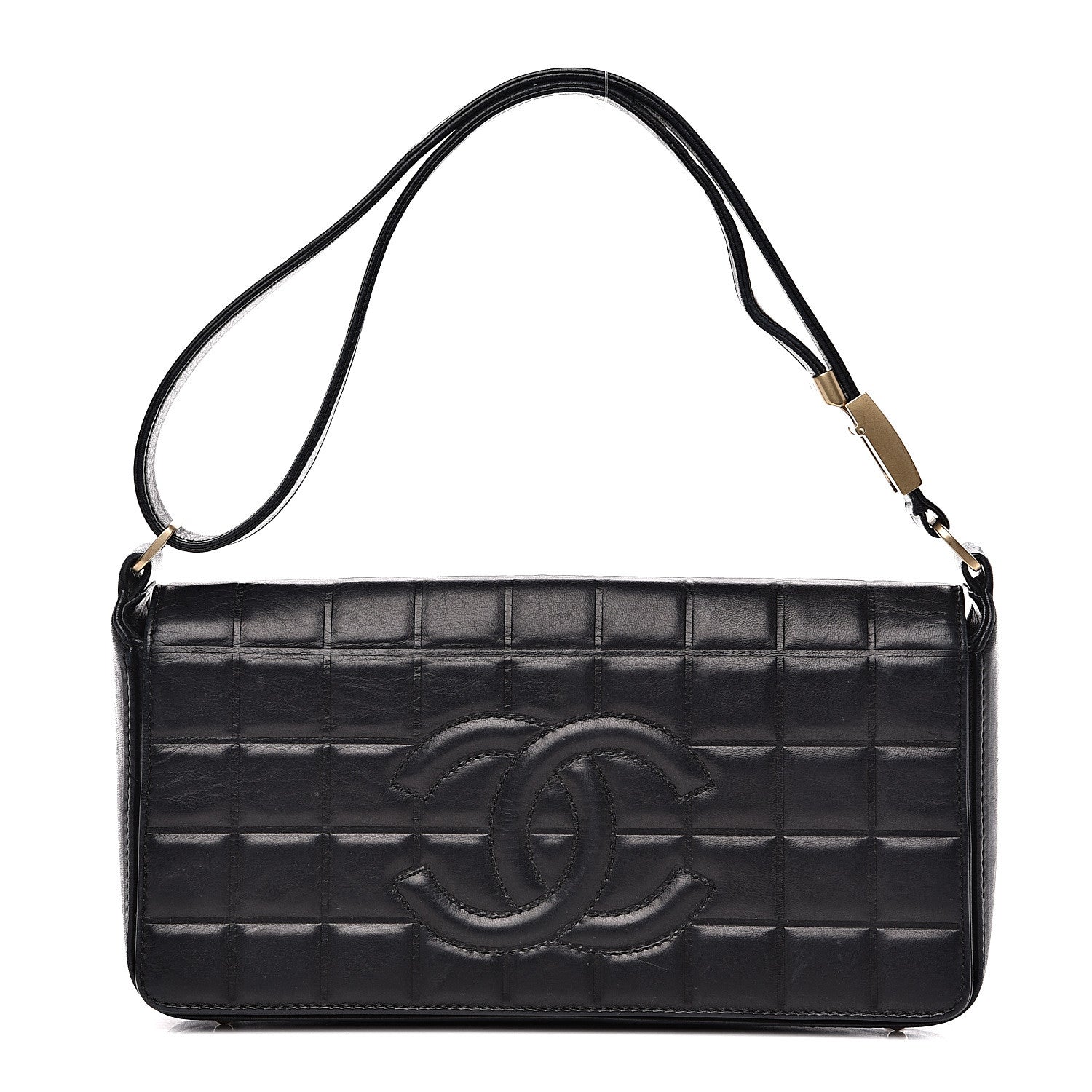 Chanel Lambskin Quilted CC Chocolate Bar Flap Black 1 of 16