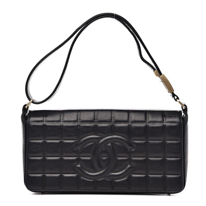 Chanel Lambskin Quilted CC Chocolate Bar Flap Black 1 of 16
