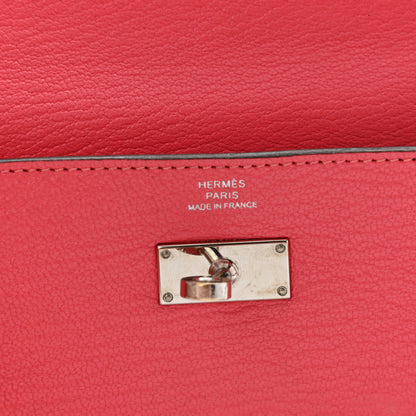 Hermes Chevre Mysore Kelly Longue Wallet Rose Lipstick 6 of 16