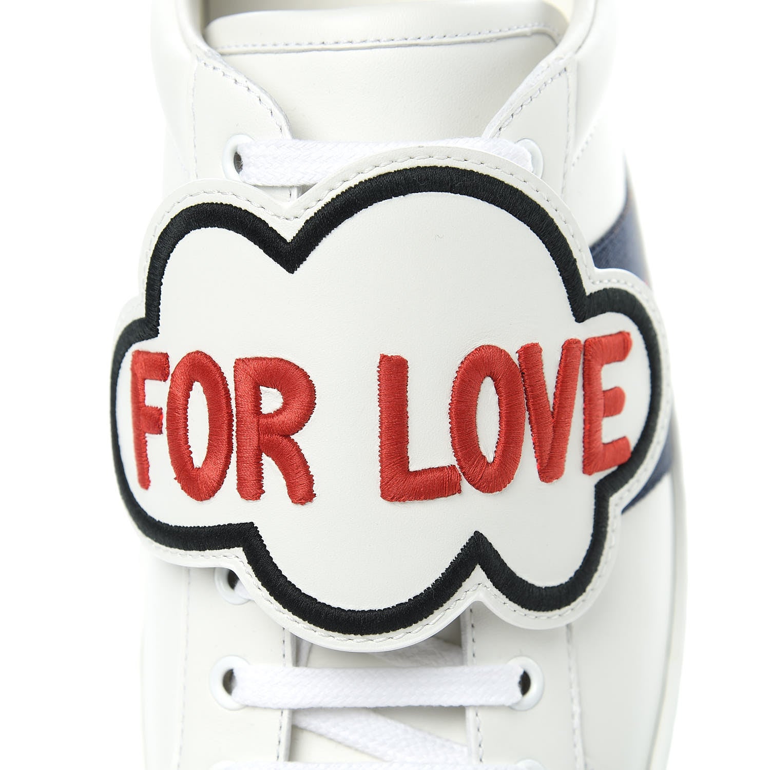 Gucci Calfskin Ayers Web Blind for Love Embroidered Mens Ace Sneakers 11.5 White 10 of 11