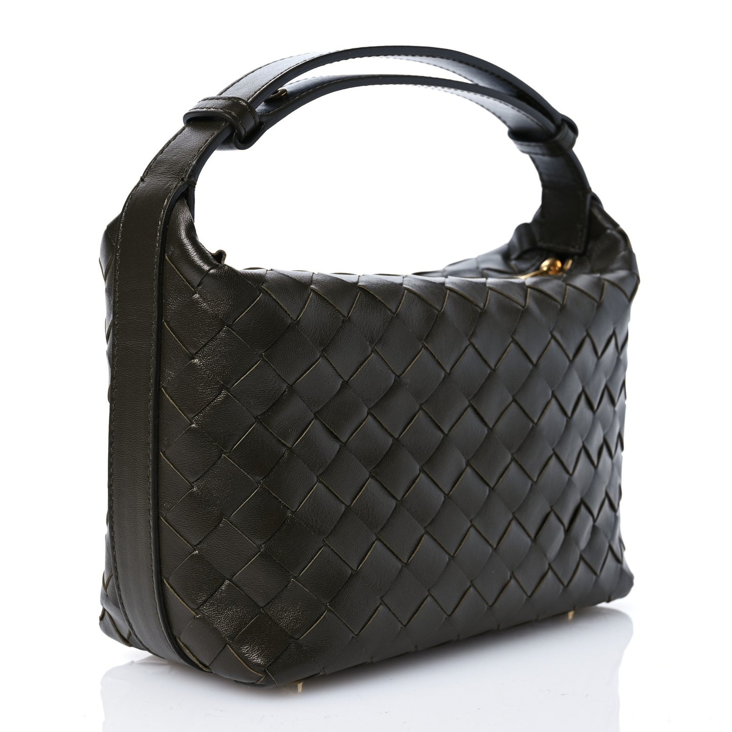 Calfskin Nappa Intrecciato Mini Wallace Kaki