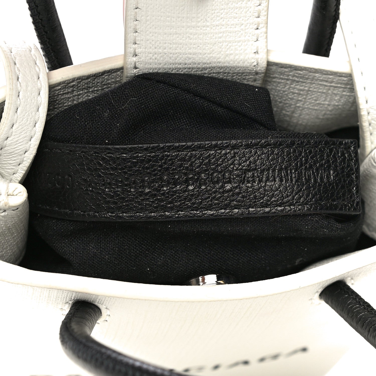 Balenciaga Squared Calfskin Logo Shopping Phone Holder Bag White 12 of 14