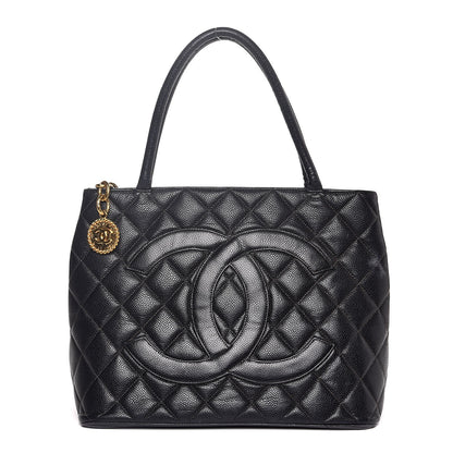 Chanel Caviar Quilted Medallion Tote Navy 1 of 7
