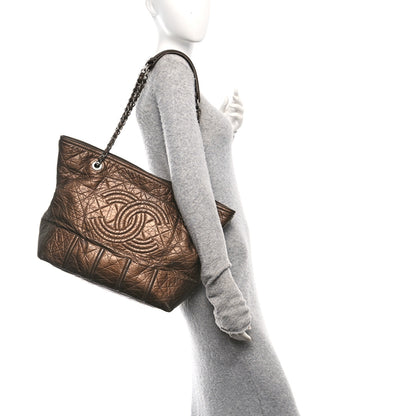 Chanel Metallic Aged Calfskin Large Shopping In Moscow Tote Bronze 2 of 10