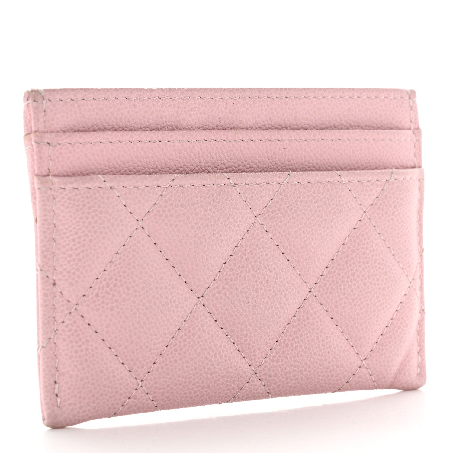 Chanel Caviar Quilted Studded CC Card Holder Light Pink 3 of 8