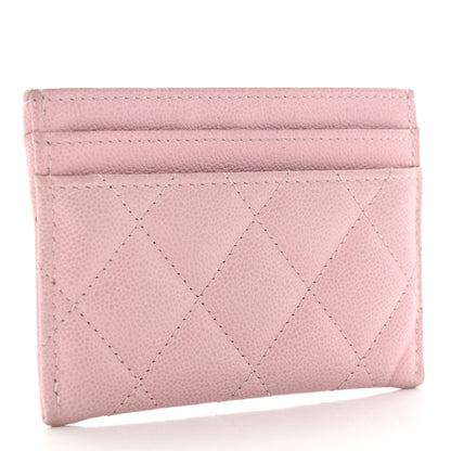 Chanel Caviar Quilted Studded CC Card Holder Light Pink 3 of 8