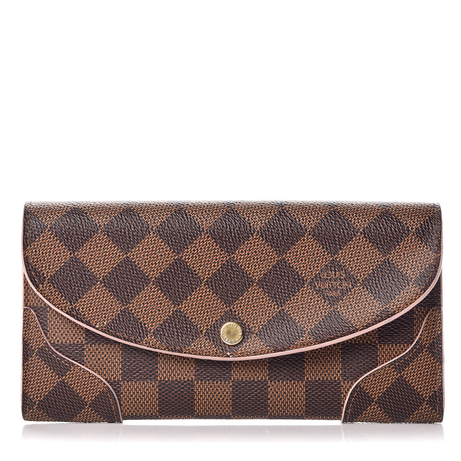Louis Vuitton Damier Ebene Caissa Wallet Rose Ballerine 1 of 13