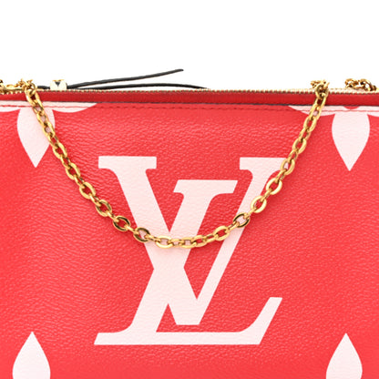 Louis Vuitton Monogram Giant Double Zip Pochette Rouge 9 of 11