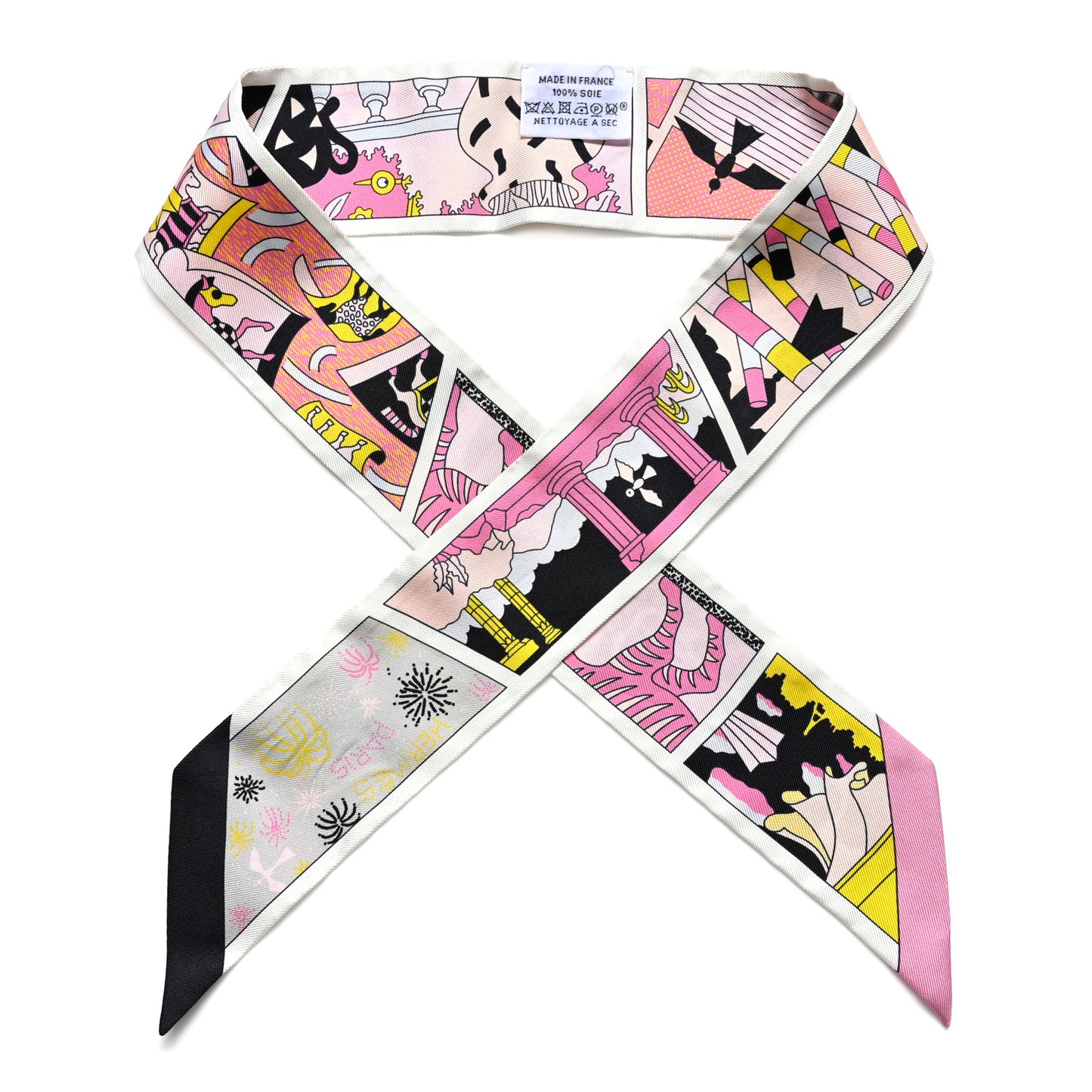 Silk Factory Suite Twilly Black Rose Jaune