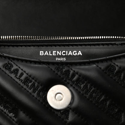 Balenciaga Calfskin Logo Matelasse S BB Round Shoulder Bag Black 6 of 11