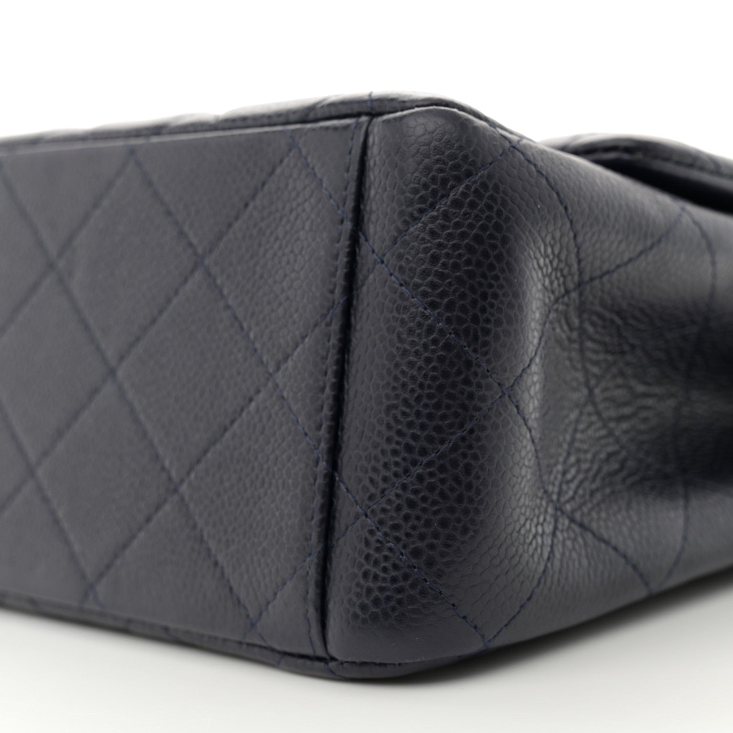 Chanel Caviar Quilted Maxi Double Flap Navy Blue 10 of 10