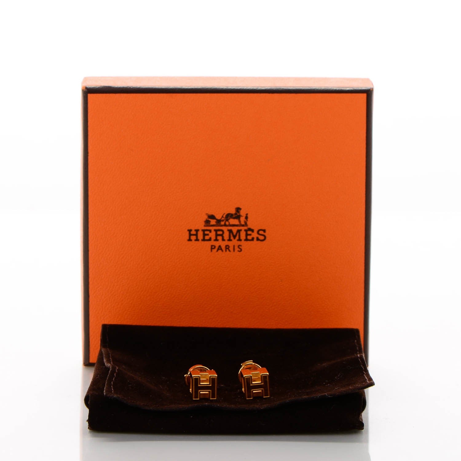 Hermes Gold Plated Cage d'H Earrings 5 of 5