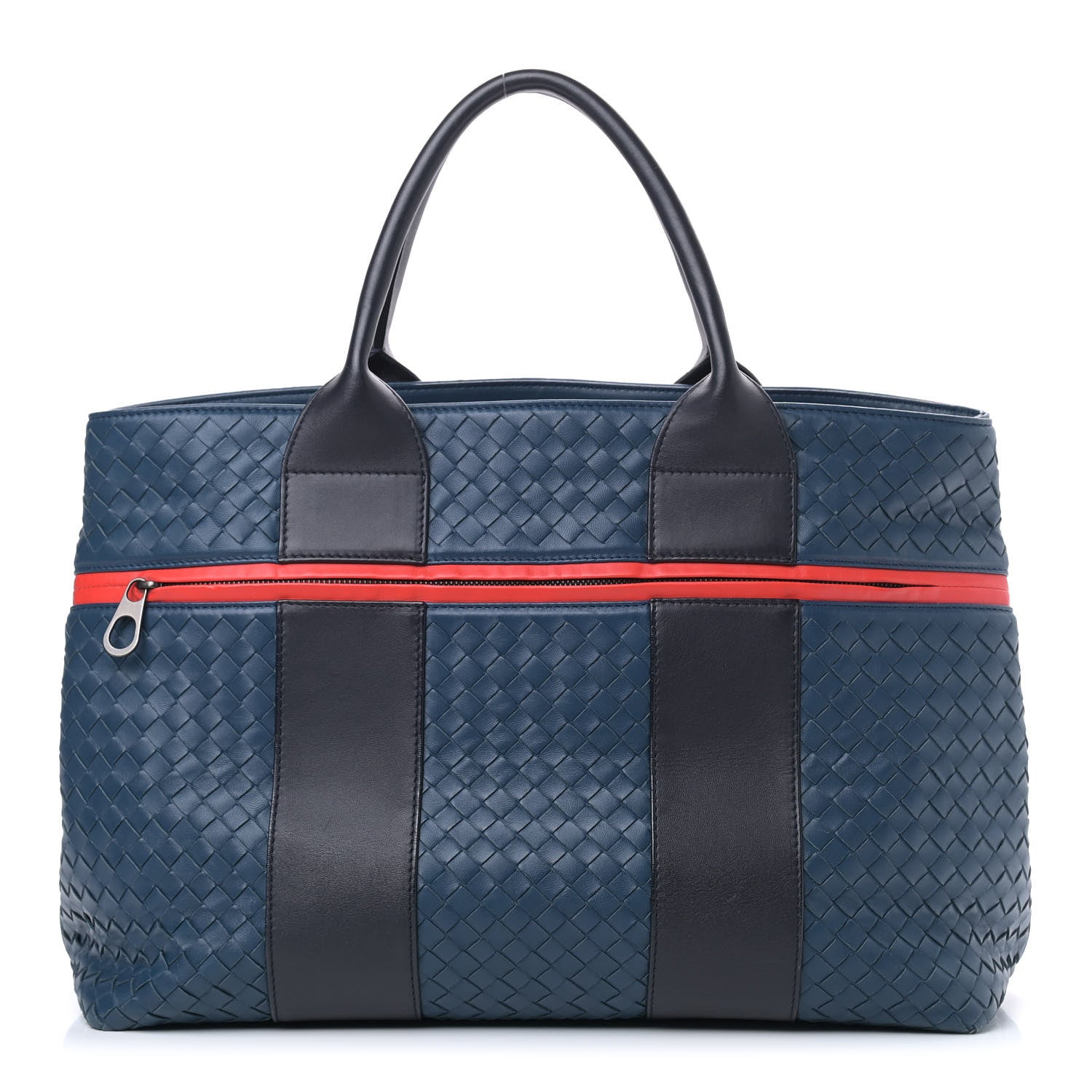 Bottega Veneta Nappa Intrecciato Stripe Tote Denim 1 of 10
