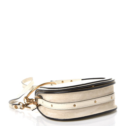 Chloe Calfskin Suede Small Nile Bracelet Bag Off White 5 of 8