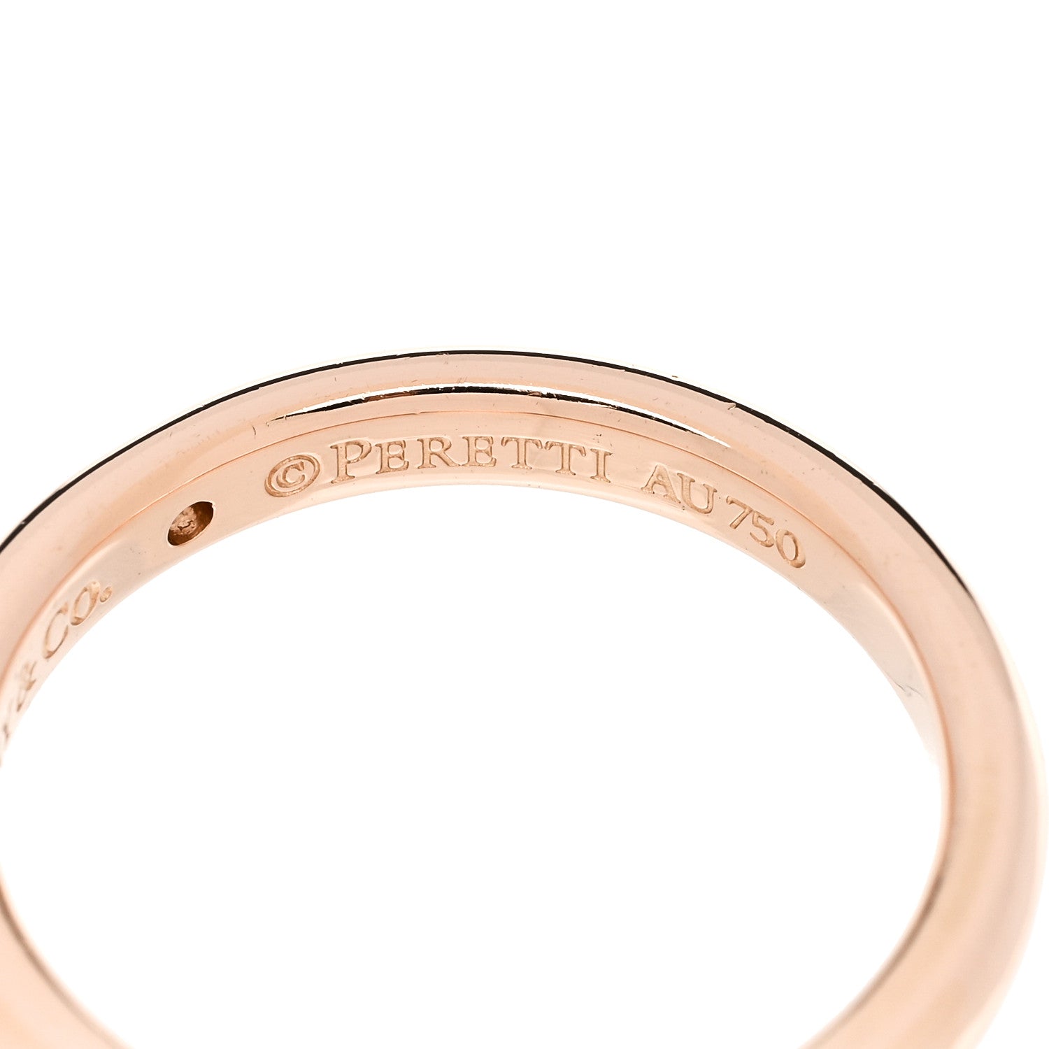 Tiffany 18K Rose Gold Diamond Elsa Peretti Band Ring 50 5.5 5 of 5