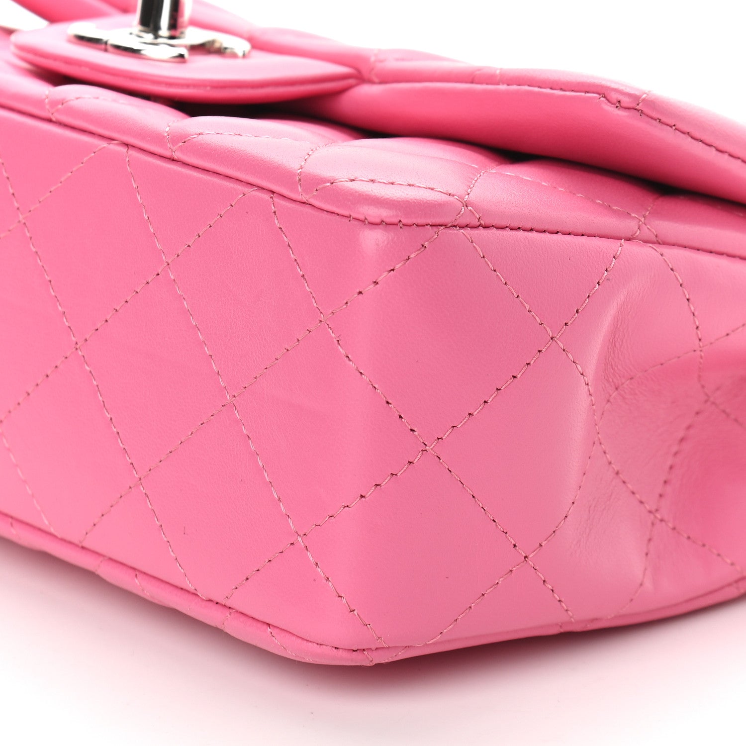 Chanel Lambskin Quilted Mini Rectangular Flap Pink 8 of 10