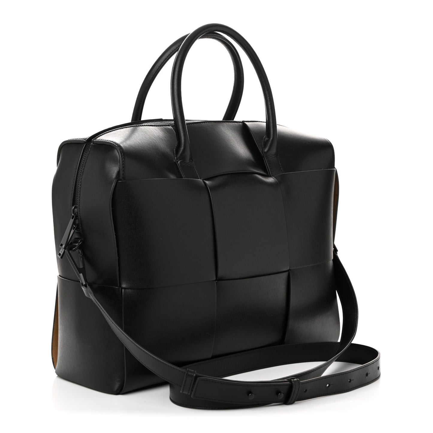 Calfskin Maxi Intrecciato Arco Briefcase Black