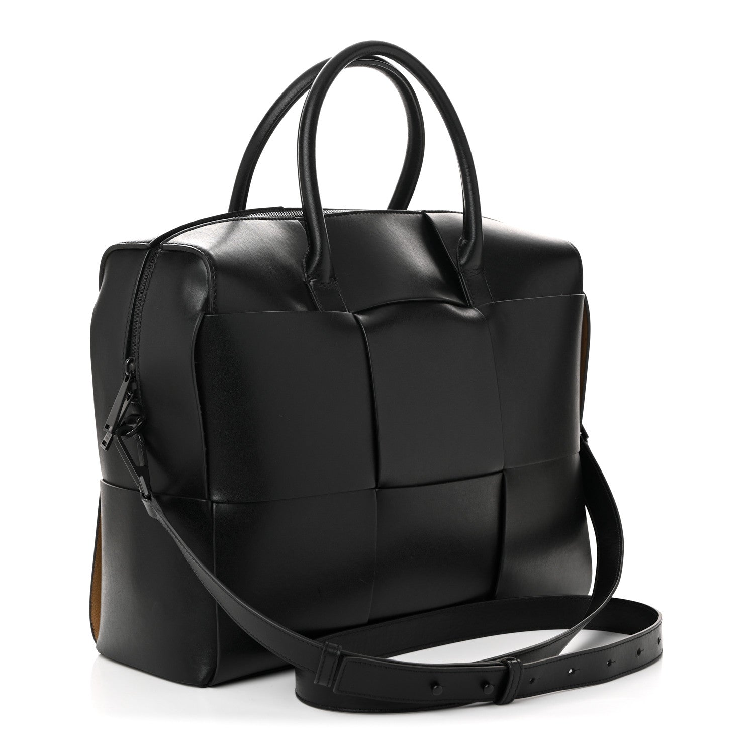 Bottega Veneta Calfskin Maxi Intrecciato Arco Briefcase Black 3 of 9