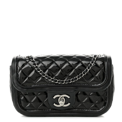 Chanel Lambskin Patent Quilted Twist Mini Flap Black 1 of 11