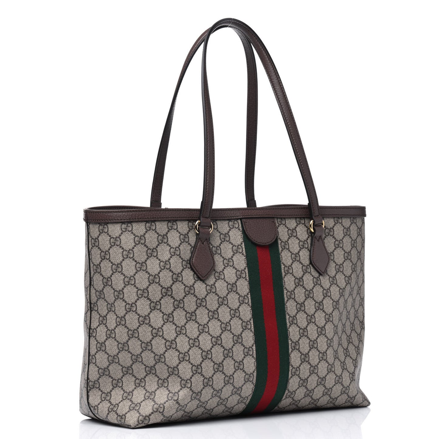 GG Supreme Monogram Medium Ophidia Shopping Tote Brown