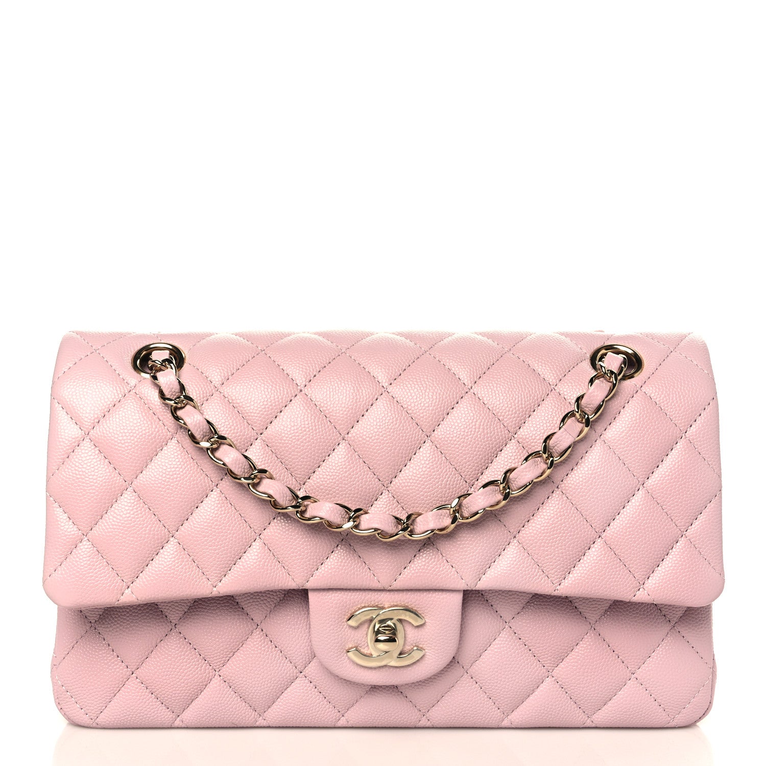 Chanel Caviar Quilted Medium Double Flap Light Pink 1 of 8