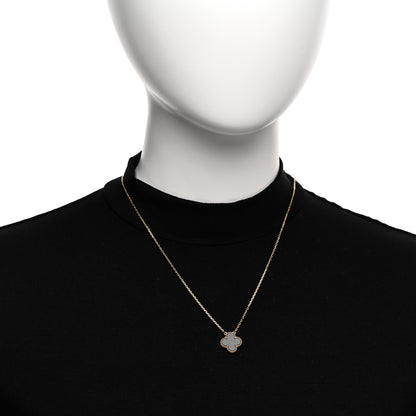 Van Cleef & Arpels 18K Yellow Gold Black Onyx Vintage Alhambra Pendant Necklace 2 of 5