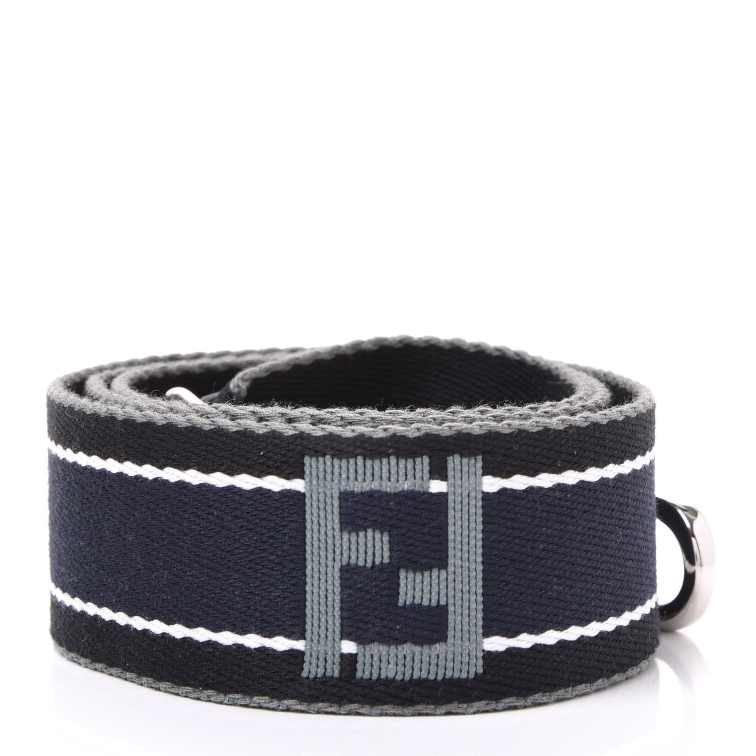 Fendi Woven Twill FF Strap You Black Multicolor 2 of 5