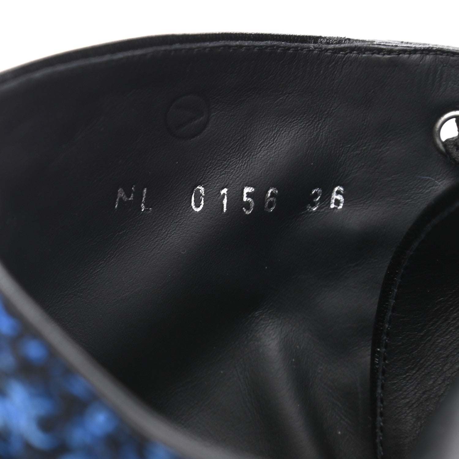 Louis Vuitton Tweed Calfskin Wonderland Ranger Boots 36 Blue Black 8 of 8