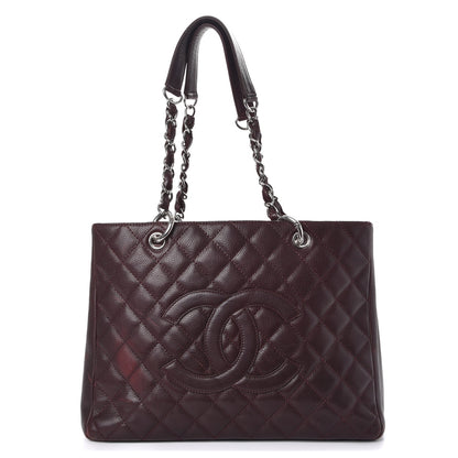 Chanel Caviar Quilted Grand Shopping Tote GST Dark Burgundy 1 of 21